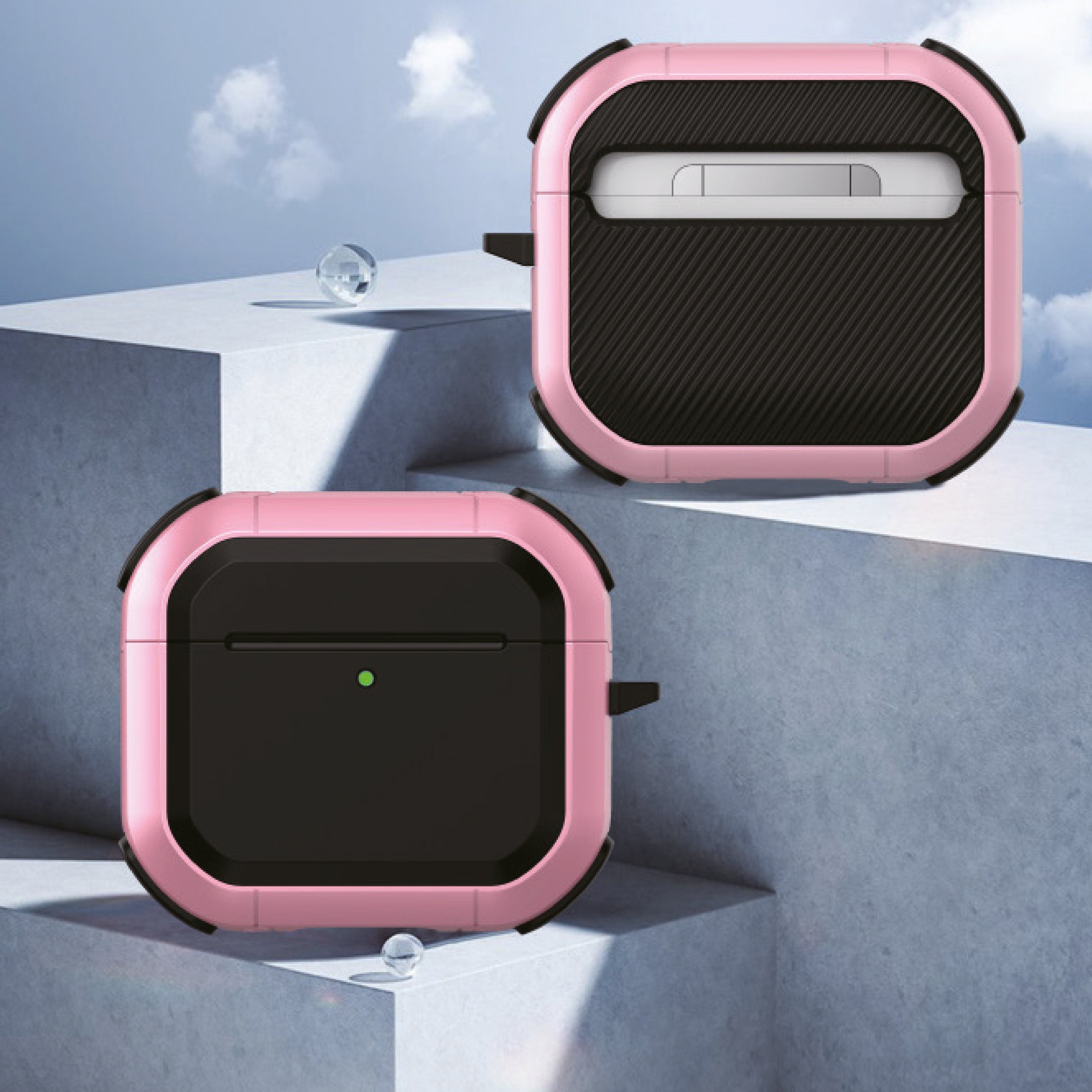 LZEL Airpods 4 Aurum Guard Max Hard PC+TPU Case | Pink/Black LZEL Airpods 4 Aurum Guard Max Hard PC+TPU Case | Pink/Black